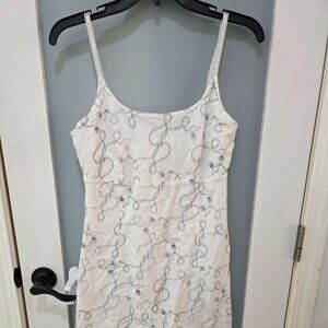 Horny Toad White Midi Dress with Gray Pattern